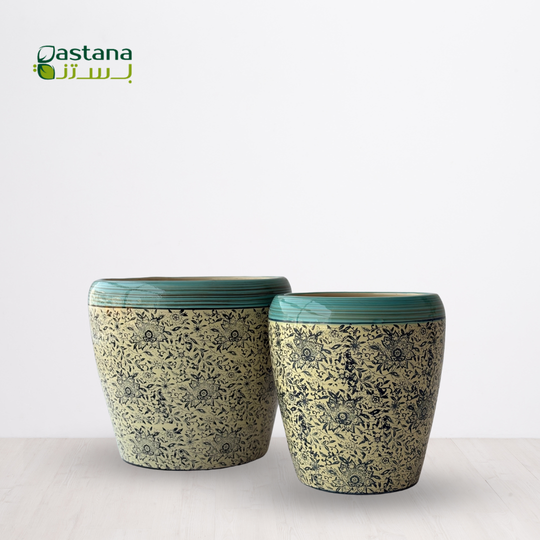 Ceramic Pot #1, Blue Top