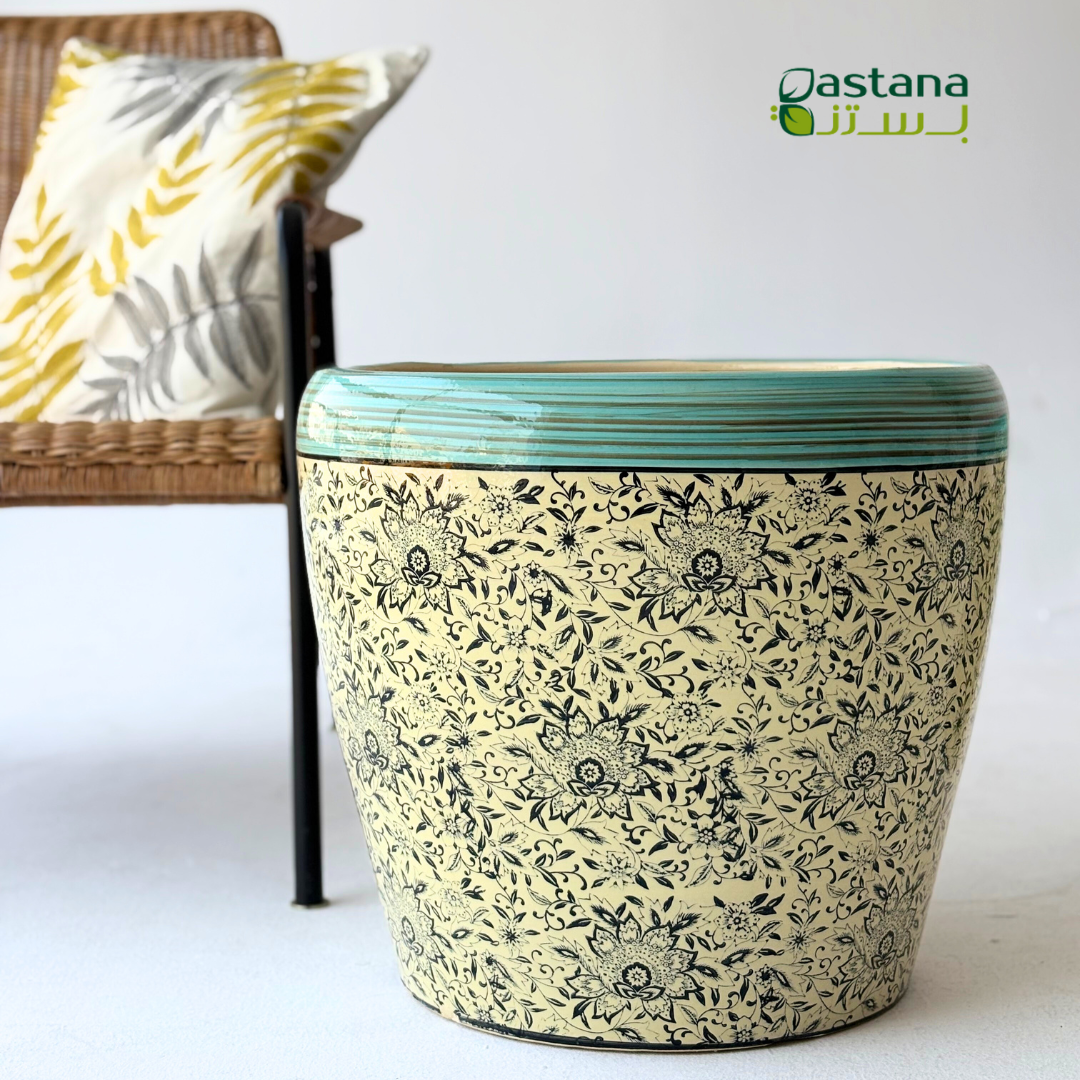 Ceramic Pot #1, Blue Top