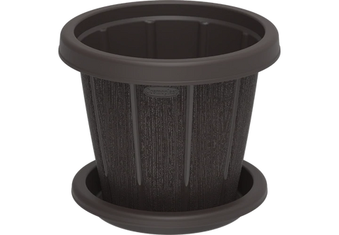 مركن بلاستيكي دائري مقلم مع طيق