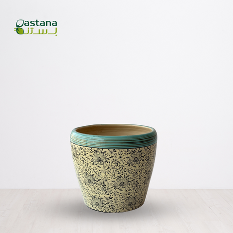 Ceramic Pot #1, Blue Top