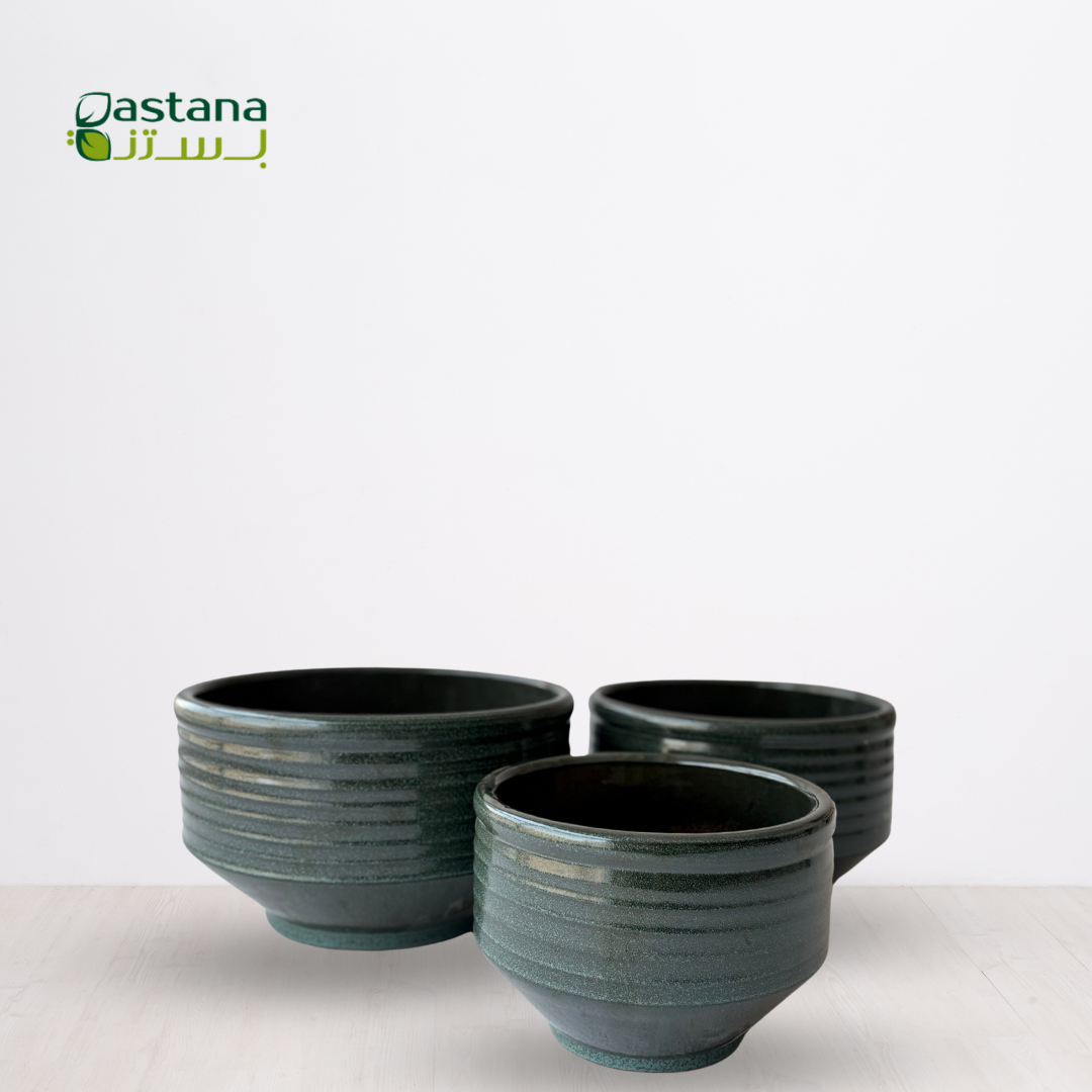 CERAMIC POTS ( light olive green )