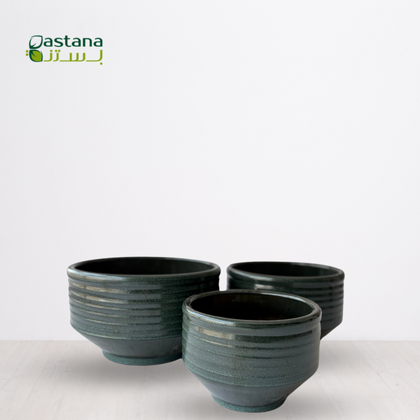 CERAMIC POTS ( light olive green )