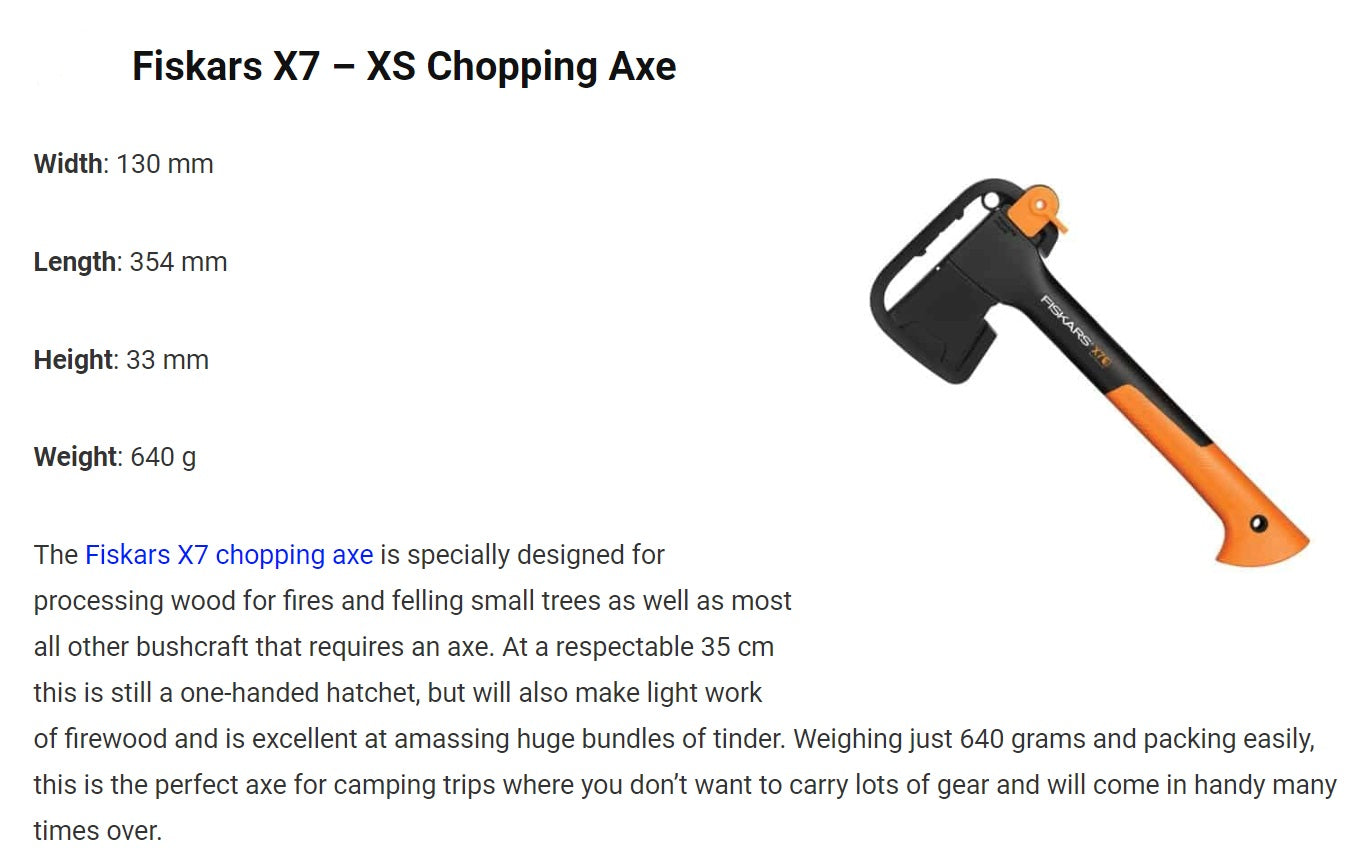 Fiskars chopping axe xs x7 - Made in Finland