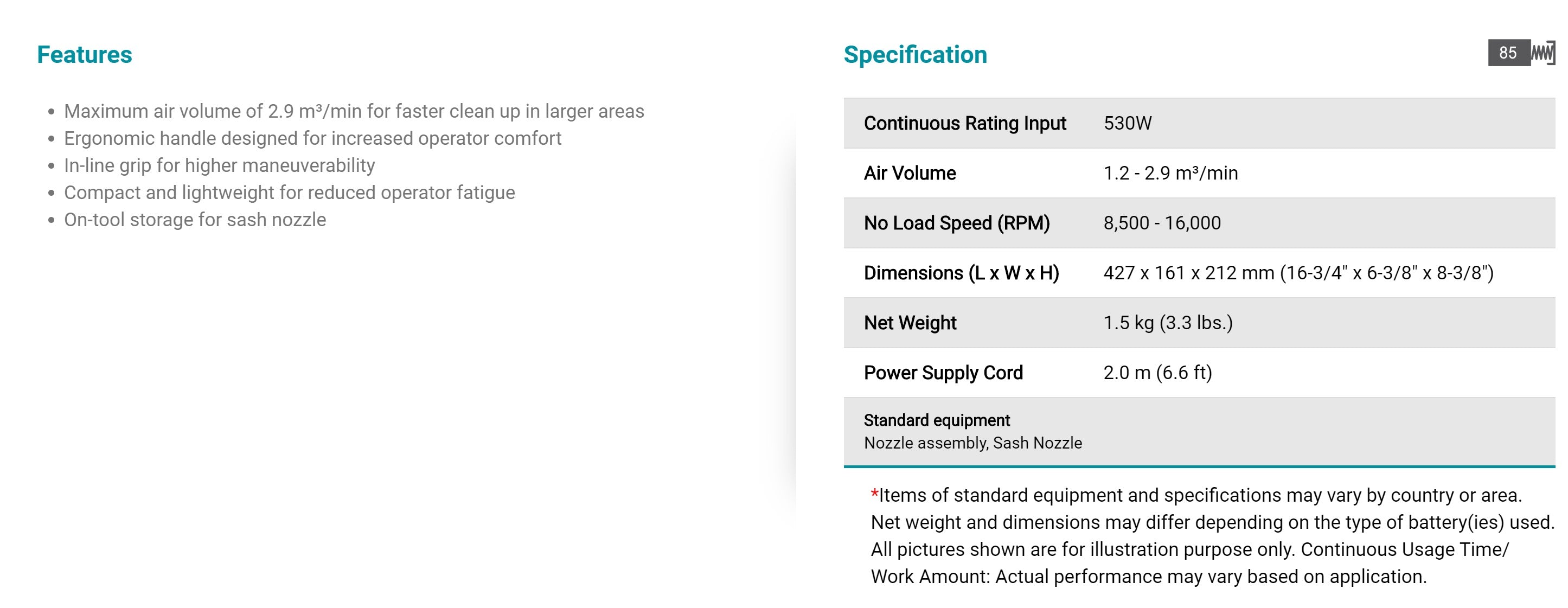 Makita M4000G Air Blower